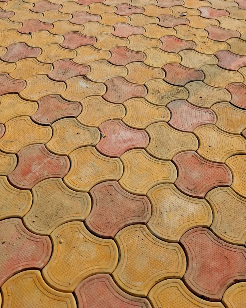 Completed precast concrete paved interlocking site in West Bengal